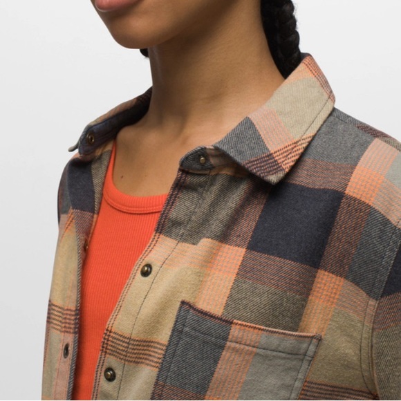Prana Women’s Golden Canyon Flannel Button Up Sage F23 XSmall - Picture 2 of 8